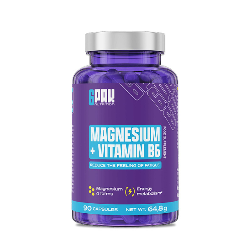 Witaminy i Minerały Magnez + Witamina B6 6PAK EL Magnesium+Vitamin B6 90kaps