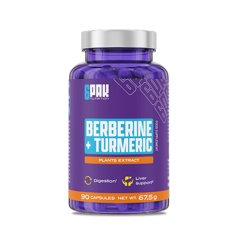 Prawidłowe Trawienie Berberyna 6PAK EL Berberine+Turmeric 90kaps