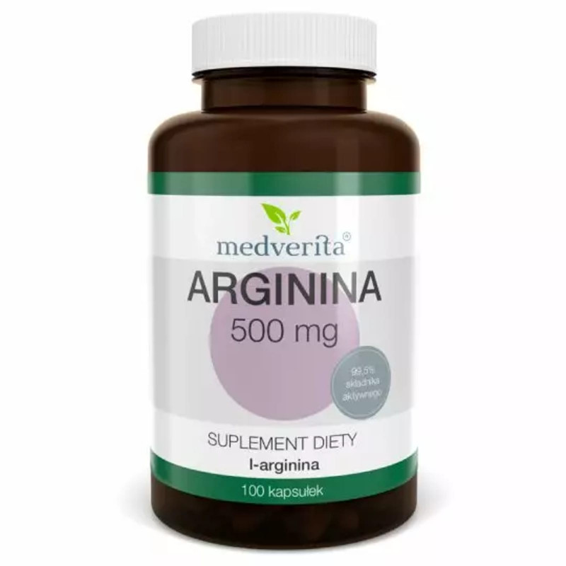 Suplement Przedtreningowy Medverita Arginina 500mg 100kap
