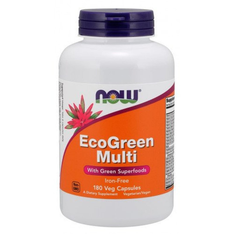 Witaminy i Minerały Now Foods EcoGreen Multi Iron Free 180vcap