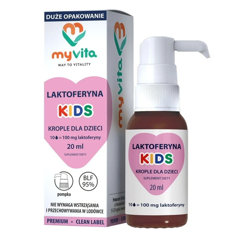 Wsparcie Odporności dla Dzieci MyVita Laktoferyna Kids XL 20ml