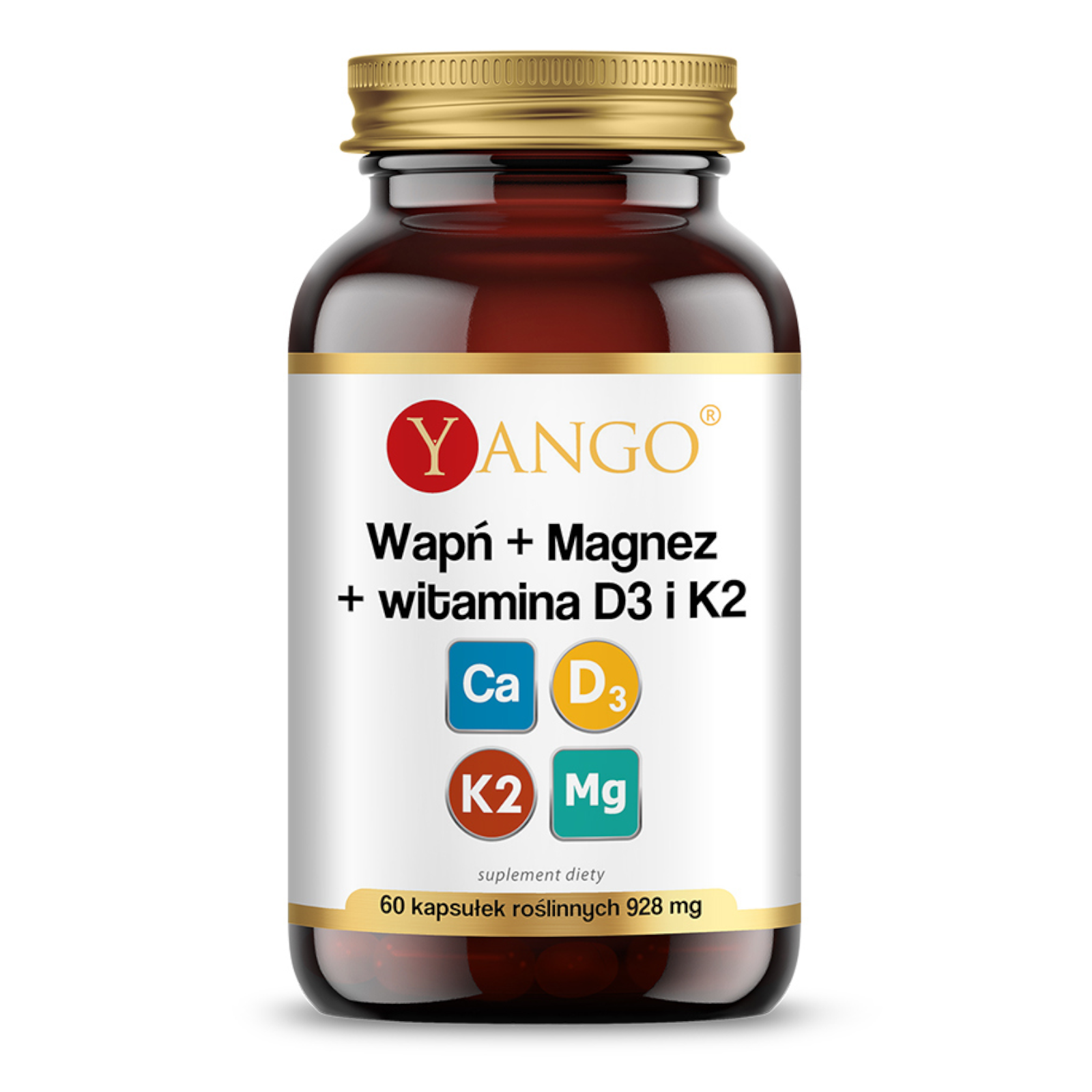 Kompleks Yango Wapń + Magnez + witamina D3 i K2 - 60 kaps