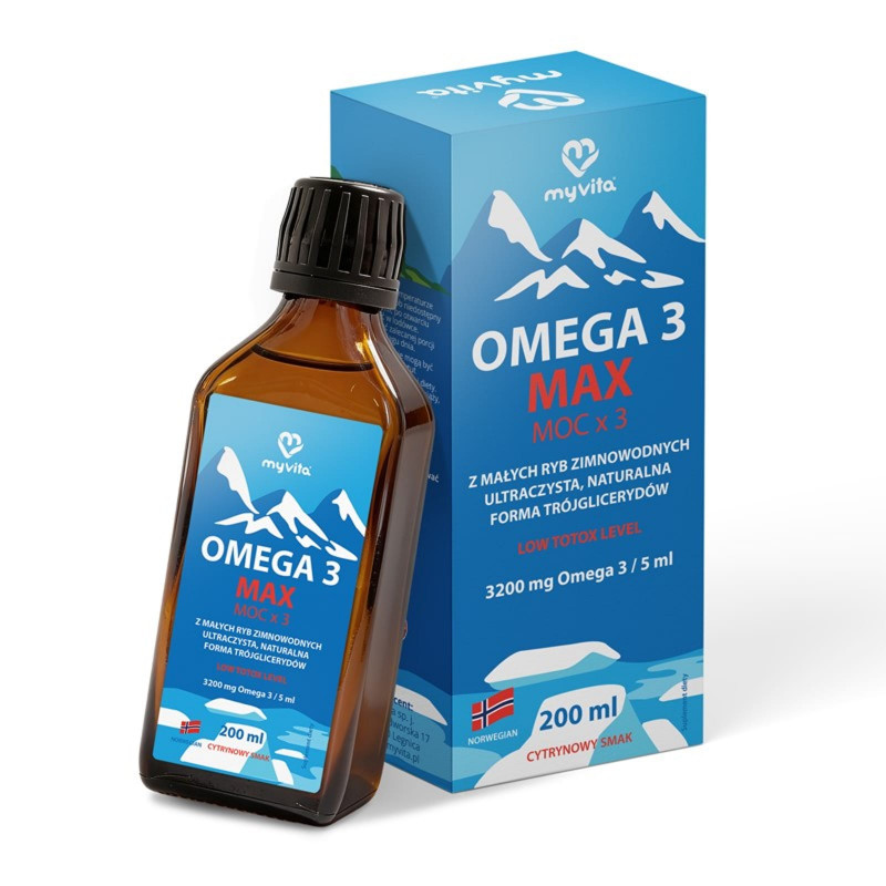 Kwasy Tłuszczowe MyVita Omega 3 MAX w płynie 200 ml
