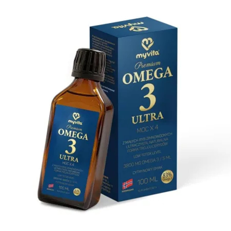 Kwasy Tłuszczowe MyVita Omega 3 ULTRA w płynie 200 ml