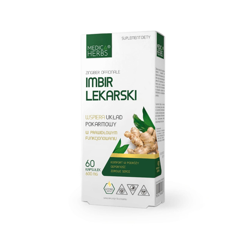 Prawidłowe Trawienie Medica Herbs Imbir Lekarski 60caps