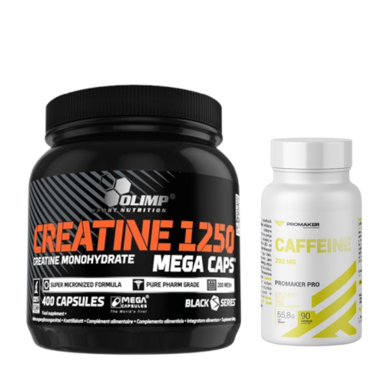 Zestaw Promaker Olimp Creatine 1250 400 kaps+ PROMAKER Caffeine 90kaps