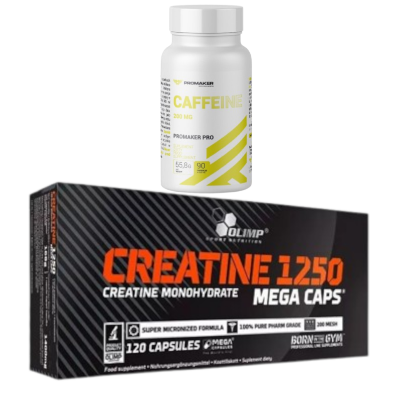 Zestaw Promaker Olimp Creatine 1250 120kaps+ PROMAKER Caffeine 90