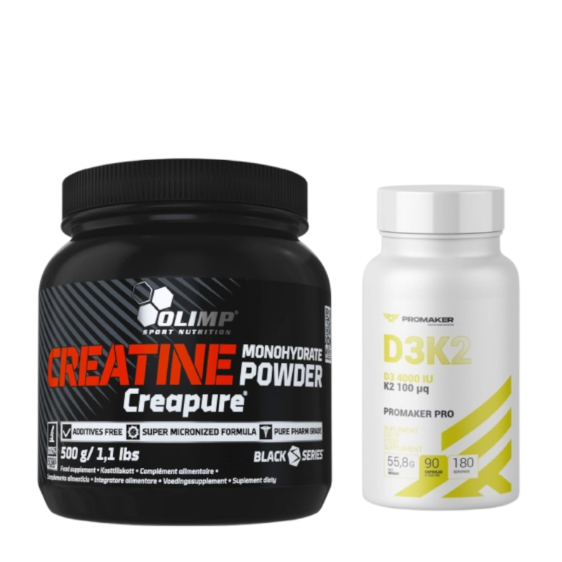 Zestaw Promaker Olimp Creatine Mono Creapure 500g + PROMAKER D3+K2