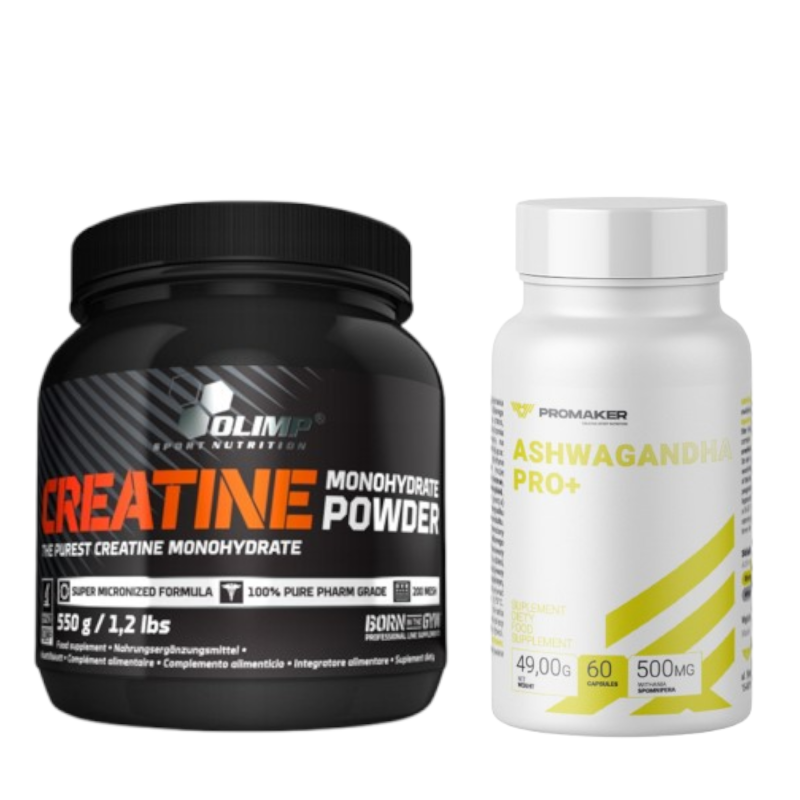 Zestaw Promaker Olimp Creatine Monohydrate 550g+ Promaker Ashwagandha