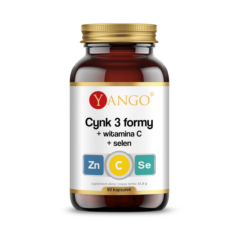 Minerały Yango Cynk 3 formy + wit. C + selen 90 kaps