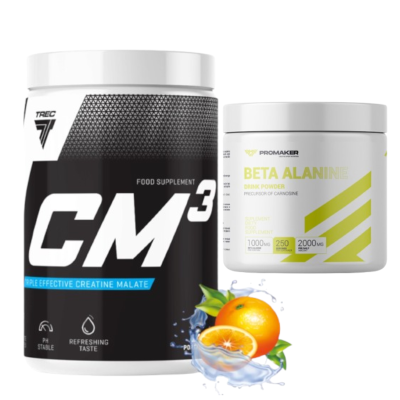 Zestaw Promaker Trec CM3 POWDER 500g ORANGE + PROMAKER Beta Alanine 250g