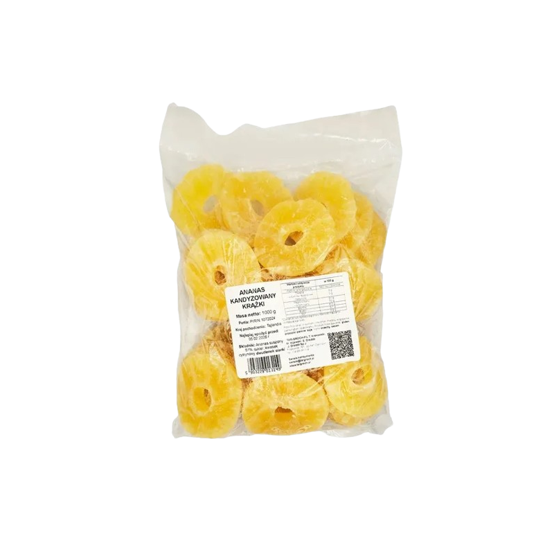 Zdrowa Żywność Targroch Ananas kandyzowany plaster 1KG