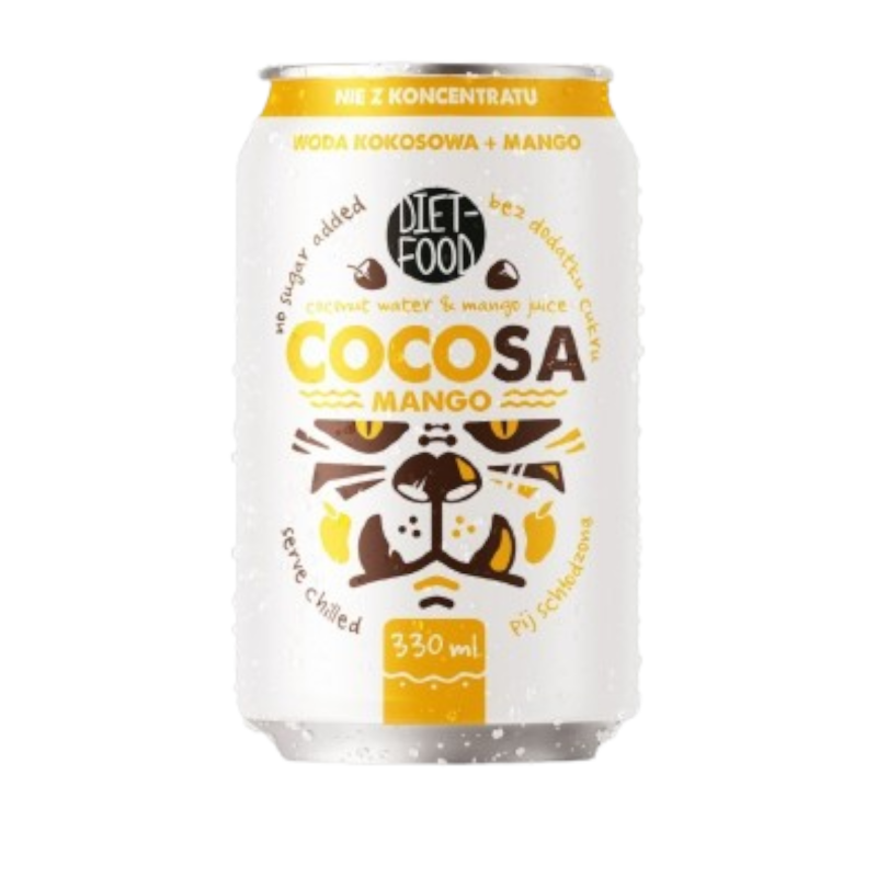 Zdrowa Żywność Woda Kokosowa Diet Food Woda Kokosowa z soku z Mango 330ml