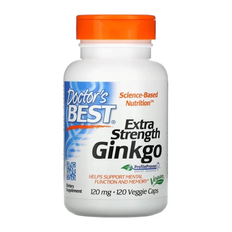 Wsparcie Mózgu Doctor's Best Extra Strength Ginkgo 120mg 120vcap