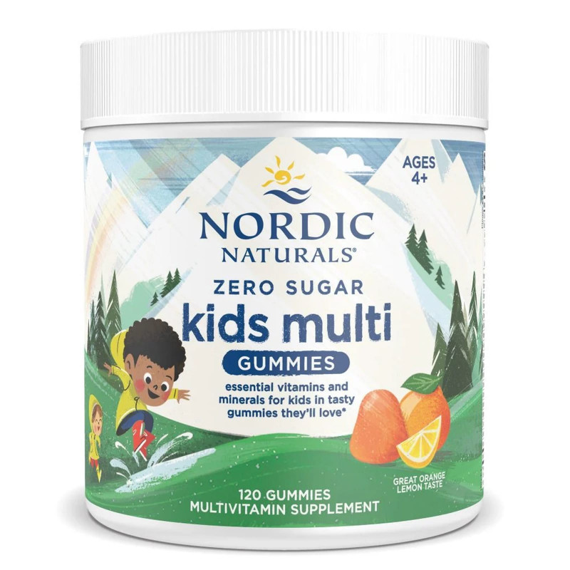 Witaminy dla Dzieci Nordic Naturals Kids Multivitamin Orange Lemon 120gummies zero sugar