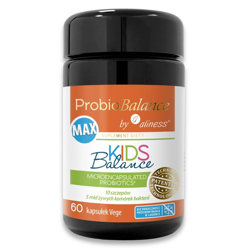Wsparcie Jelit Probiotyki dla Dzieci Aliness ProbioBalance MAX Kids Balance 5 mld 60vkaps