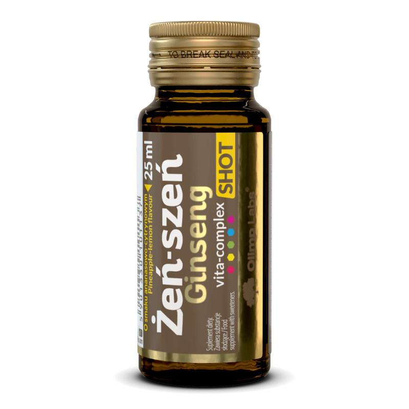 Energia i Koncentracja Olimp Labs Żeń-szeń vitacomplex 25ml shot ananasowo cytrynowy