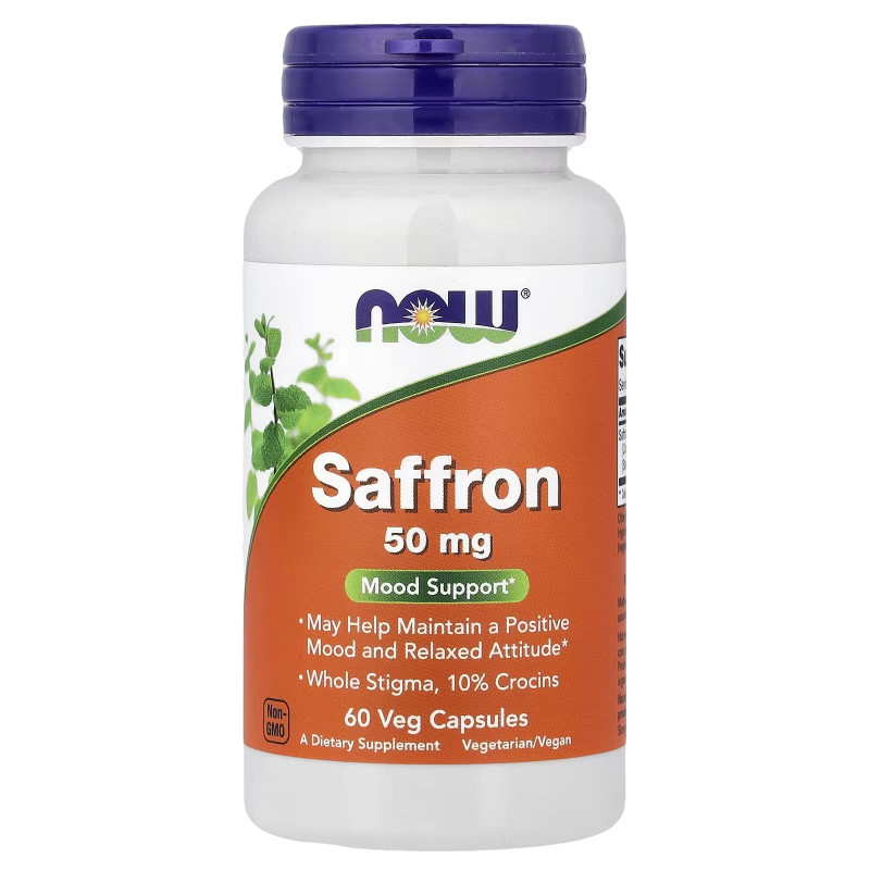 Adaptogeny Now Foods Saffron 50mg 60vcap