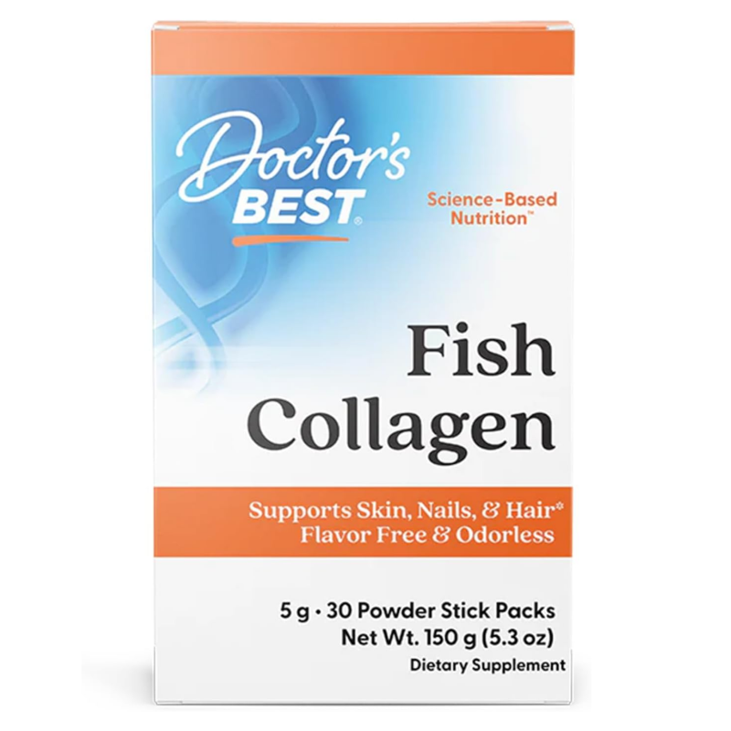 Wsparcie Włosów, Skóry, Paznokci Doctor's Best Fish Collagen with Naticol 30stick