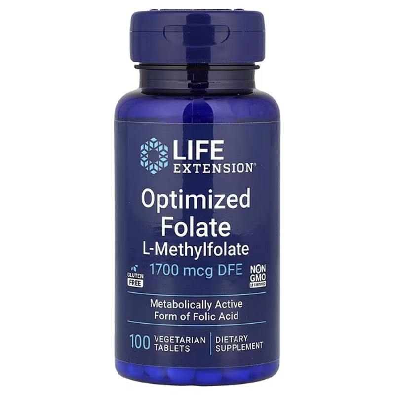 Serce i Układ Krążenia Life Extension Optimized Folate 1700mg 100vtab
