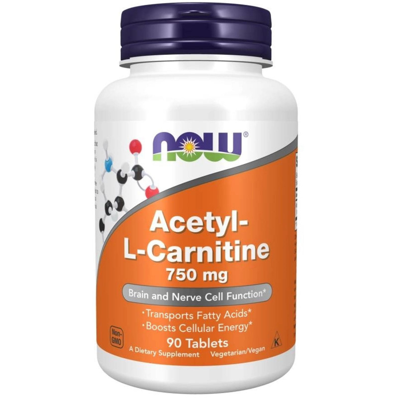 Odchudzanie NOW Acetylo-L-Karnityna 750mg 90tabl