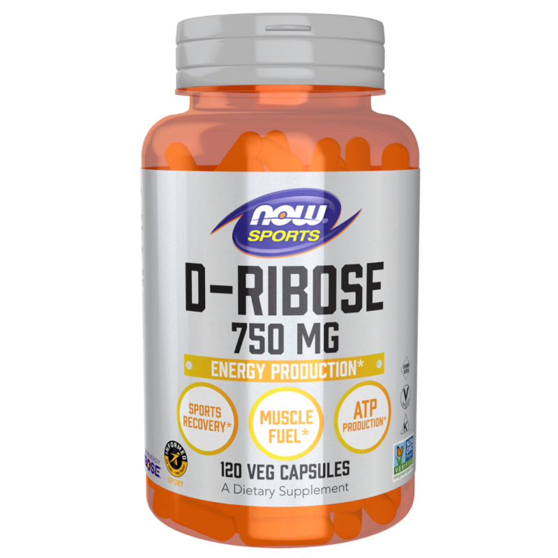 Suplement Energetyczny Now Sports D-Ryboza 750mg 120kaps