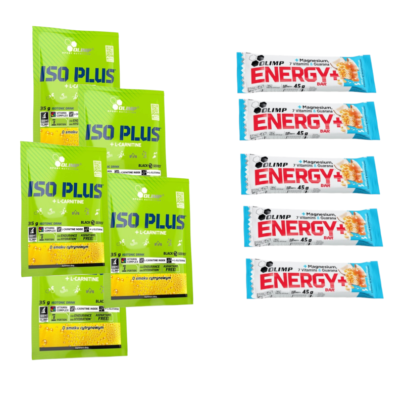 Zestaw Olimp 5x Olimp Iso Plus 35g + 5x Olimp Energy+ bar 45g