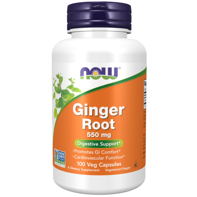 Prawidłowe Trawienie NOW Imbir 550 mg (GINGER) 100 kaps