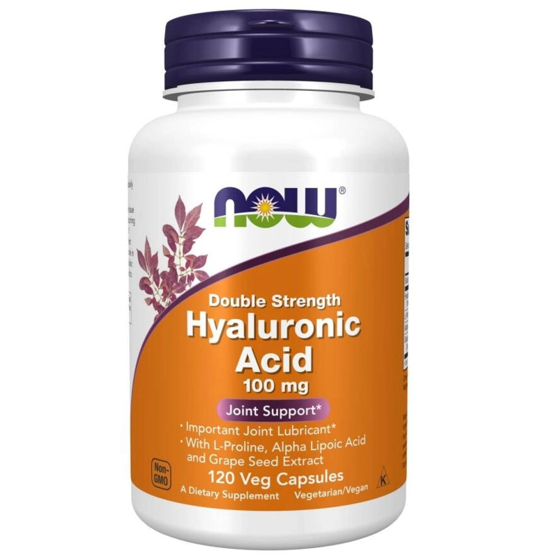 Regeneracja Stawów Now Foods Kwas Hialuronowy 100 mg 120 kaps