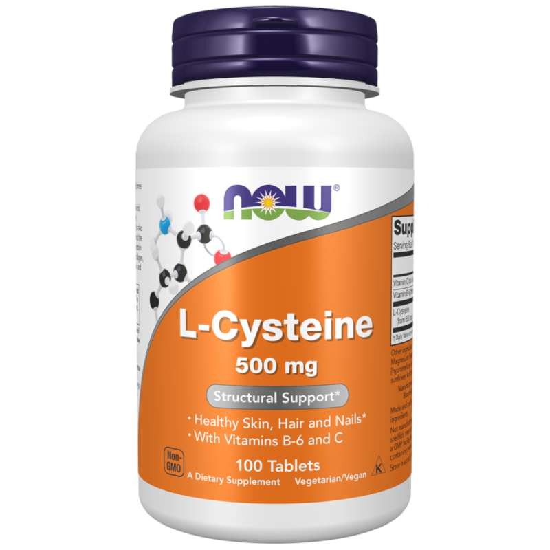 Aminokwasy NOW L-Cysteina 500 mg z wit. C i B6 100tab