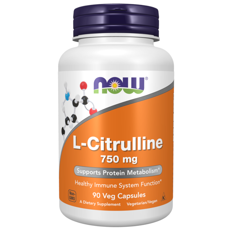 Suplement Pompujący NOW L-Cytrulina 750 mg 90 kaps