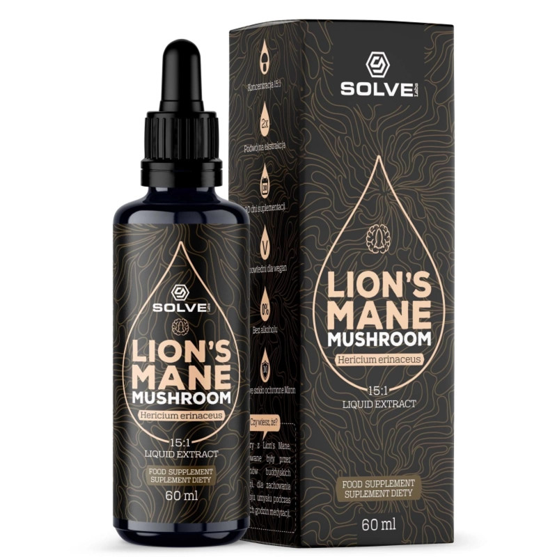 Pamięć i Koncentracja Solve Labs Soplówka jeżowata w kroplach 60ml