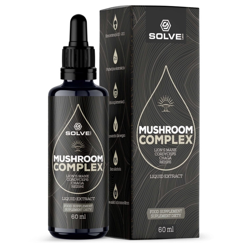 Wsparcie Witalności Solve Labs Mushroom Complex w kroplach 60ml