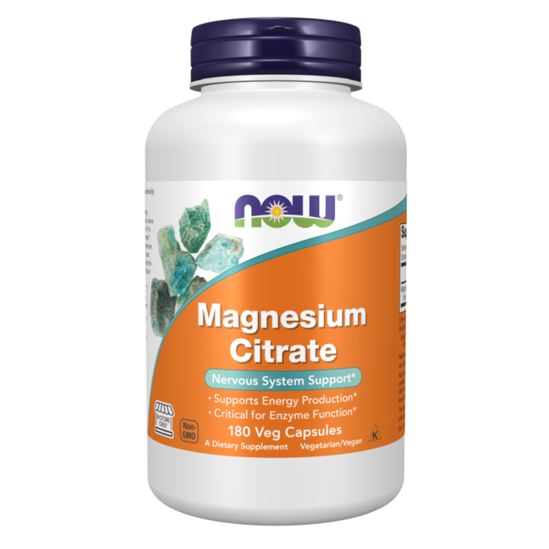 Minerały Magnez NOW Magnez 133mg(CYTRYNIAN)180kaps
