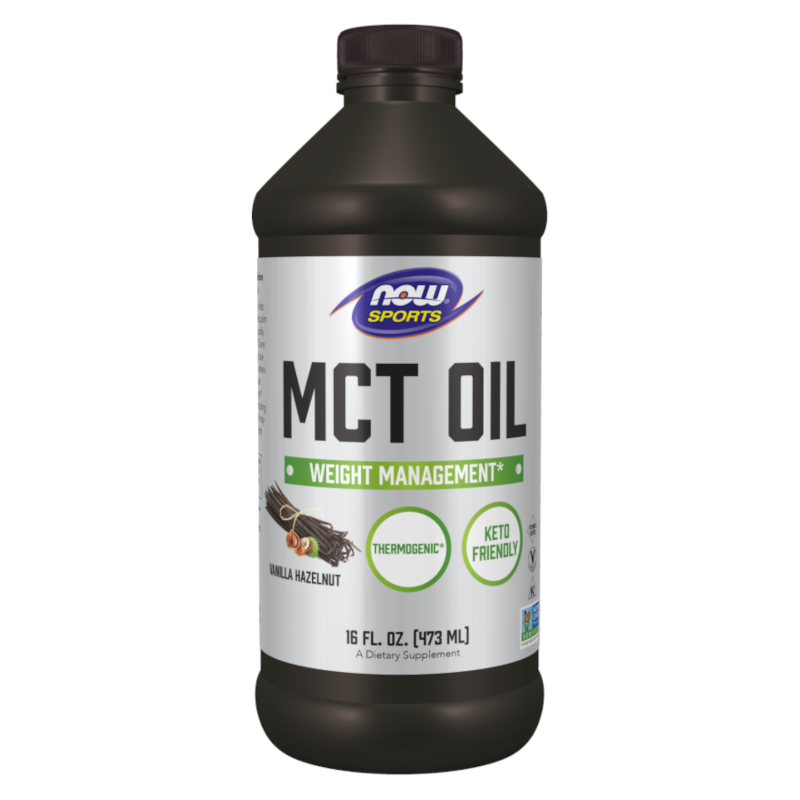 Zdrowe Tłuszcze Olej MCT Now Sports MCT oil (vanilla hazelnut)- płyn 473ml