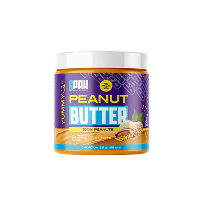 Zdrowa Żywność Masło Orzechowe 6PAK PEANUT BUTTER PAK 500g SMOOTH
