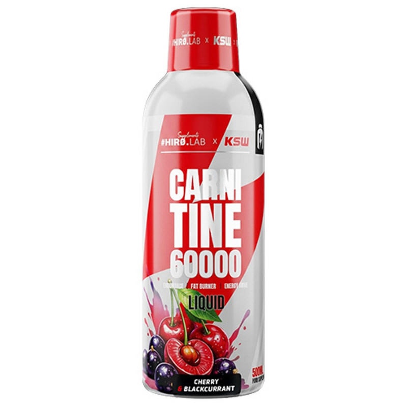 Wspomagające odchudzanie L-karnityna Hiro Lab Carnitine 60000 KSW 500ml Cherry Blackcurrant