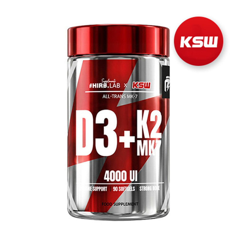 Wsparcie Odporności D + K Hiro Lab Vitamin D3 + K2 MK-7 KSW - 90softgel