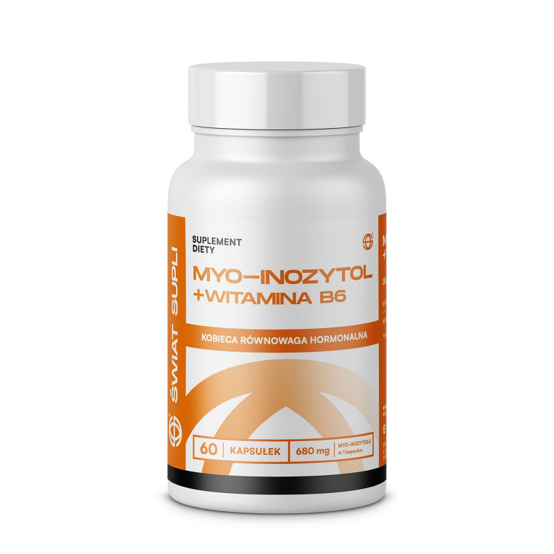 Pamięć i Koncentracja Świat Supli Myo-Inozytol + B6, 680mg 60kap