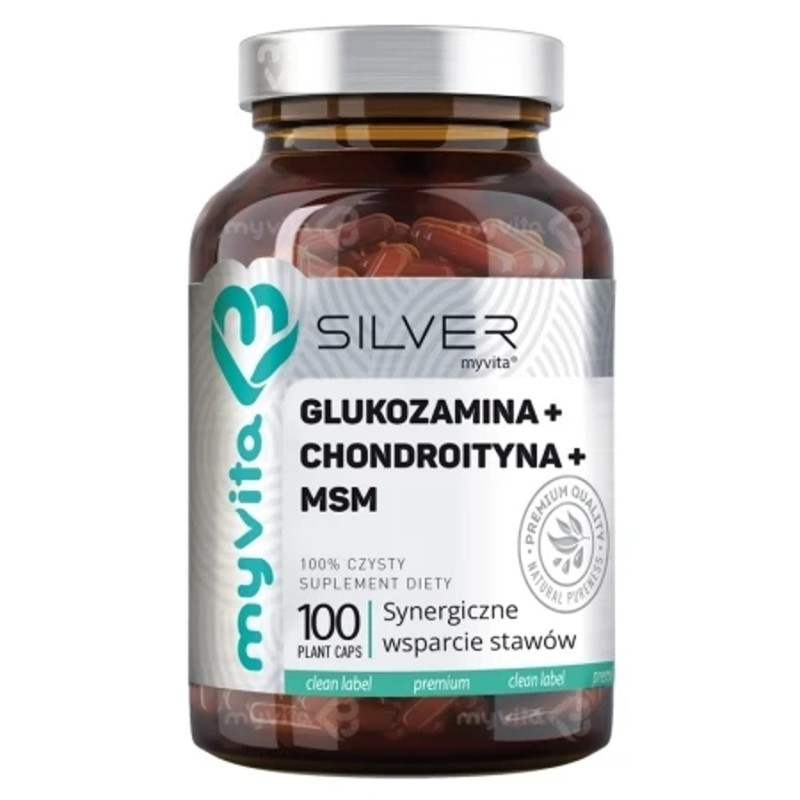 Regeneracja Stawów MyVita Silver Pure Glukozamina + Chondroityna + MSM 100 kapsułek
