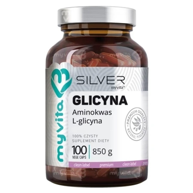 Skóra, Włosy i Paznokcie MyVita SILVER PURE 100% Glicyna 100kaps