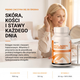 Kolagen morski z kwasem hialuronowym i witaminą C Świat Supli – Skóra, kości i stawy każdego dnia.