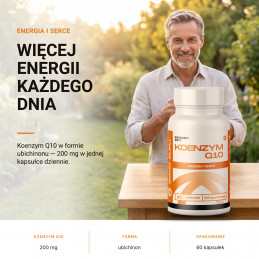 Koenzym Q10 Świat Supli – Więcej energii każdego dnia. Koenzym Q10 w formie ubichinonu — 200 mg w jednej kapsułce dziennie.