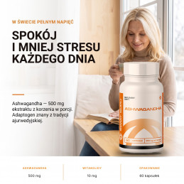 Ashwagandha Świat Supli – Spokój i mniej stresu każdego dnia. Ashwagandha — 500 mg ekstraktu z korzenia w porcji.