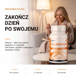 Glicyna Świat Supli – Zakończ dzień po swojemu. Glicyna — 800 mg w jednej kapsułce.