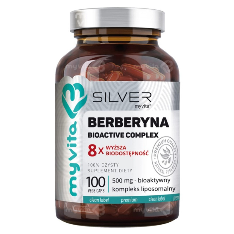 MyVita Silver Pure 100% Berberyna bioactive 100 kaps