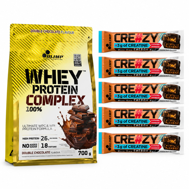 Olimp WPC 700g podwójna czekolada + 5X CREZY BAR 45g