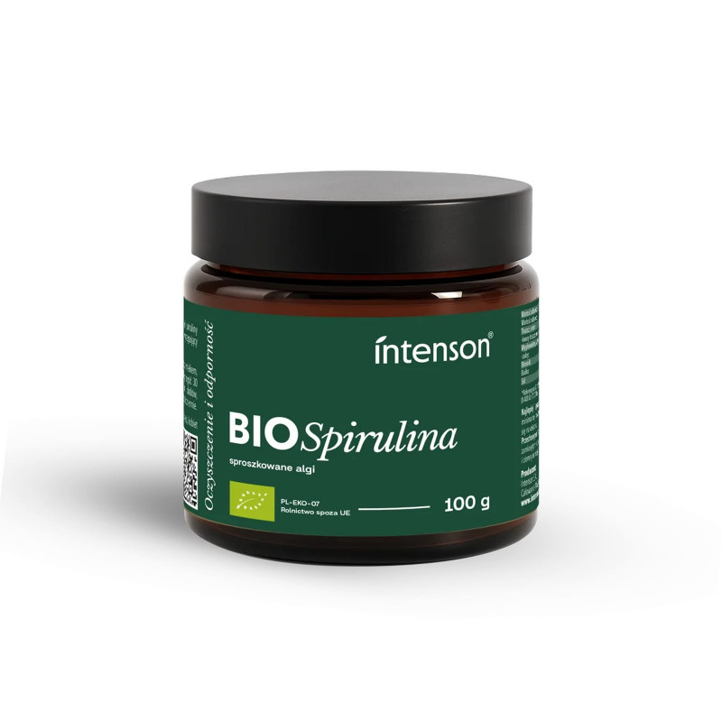 Antyoksydanty Spirulina Intenson Bio Spirulina 100g