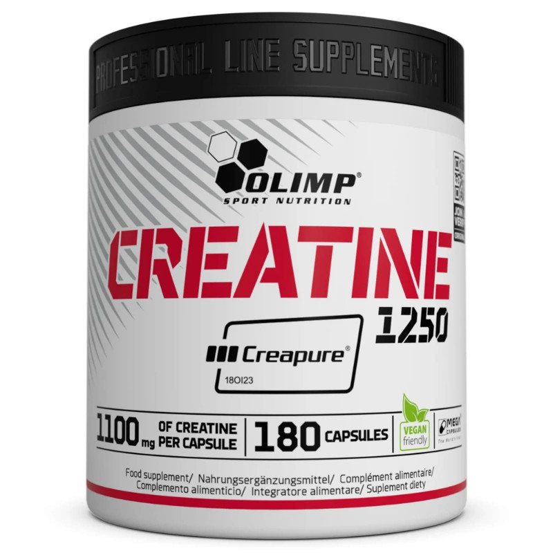 Olimp Creatine 1250 Creapure 180 caps - monohydrat kreatyny w kapsułkach