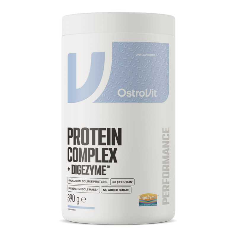 OstroVit Protein Complex + DigeZyme 390g - odżywka białkowa z enzymami trawiennymi
